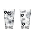 2pk 16oz Pint Glass, DP, Flowers | Las Vegas Raiders