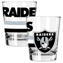 2pk 15oz Old Fashion Glass Big Stripes Design | Las Vegas Raiders