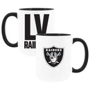 2pk 15oz White Mug Logo + Wordmark | Las Vegas Raiders