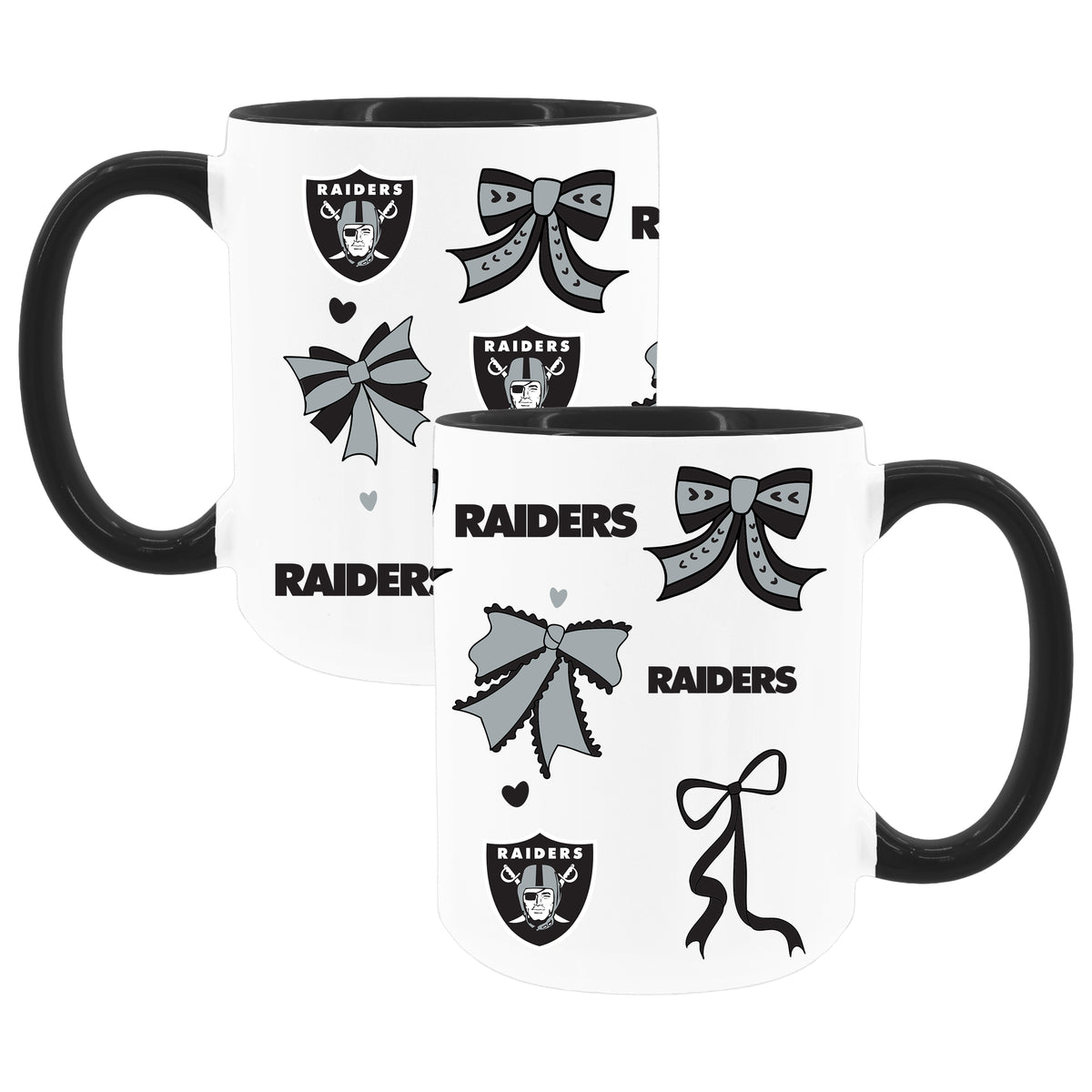  Raiders 2pk 15oz Bow Coffee Mug 