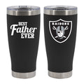 20oz Black Stainless Steel Tumbler, Direct Print, Best Dad Ever Design, Las Vegas Raiders