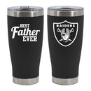 20oz Black Stainless Steel Tumbler, Direct Print, Best Dad Ever Design, Las Vegas Raiders