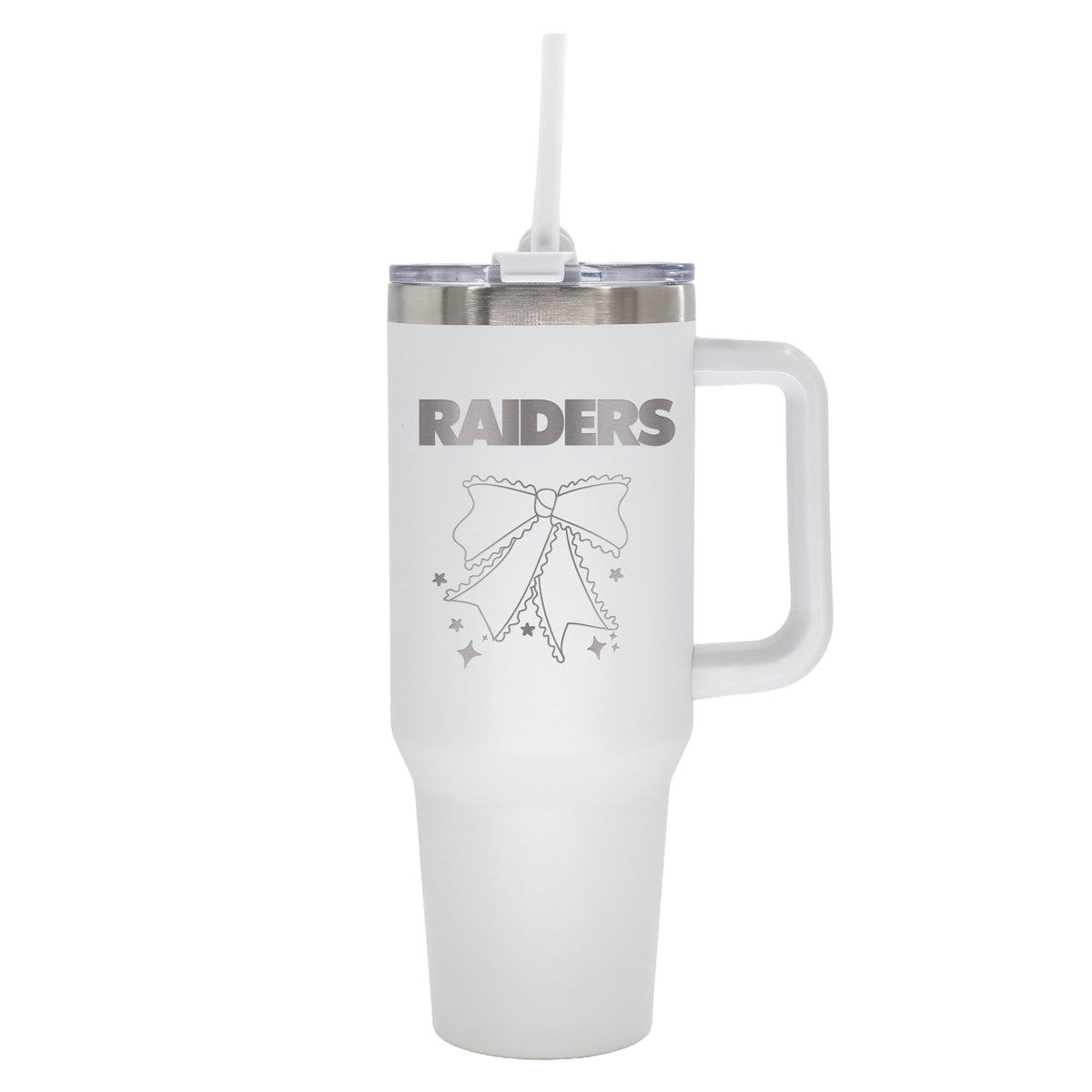  Raiders 40oz Bow White Stainless Steel Colossal Tumbler 