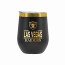 12 oz Stainless Steel Wine Tumbler with Gold Etched Classic Crew Team Design, Las Vegas Raiders