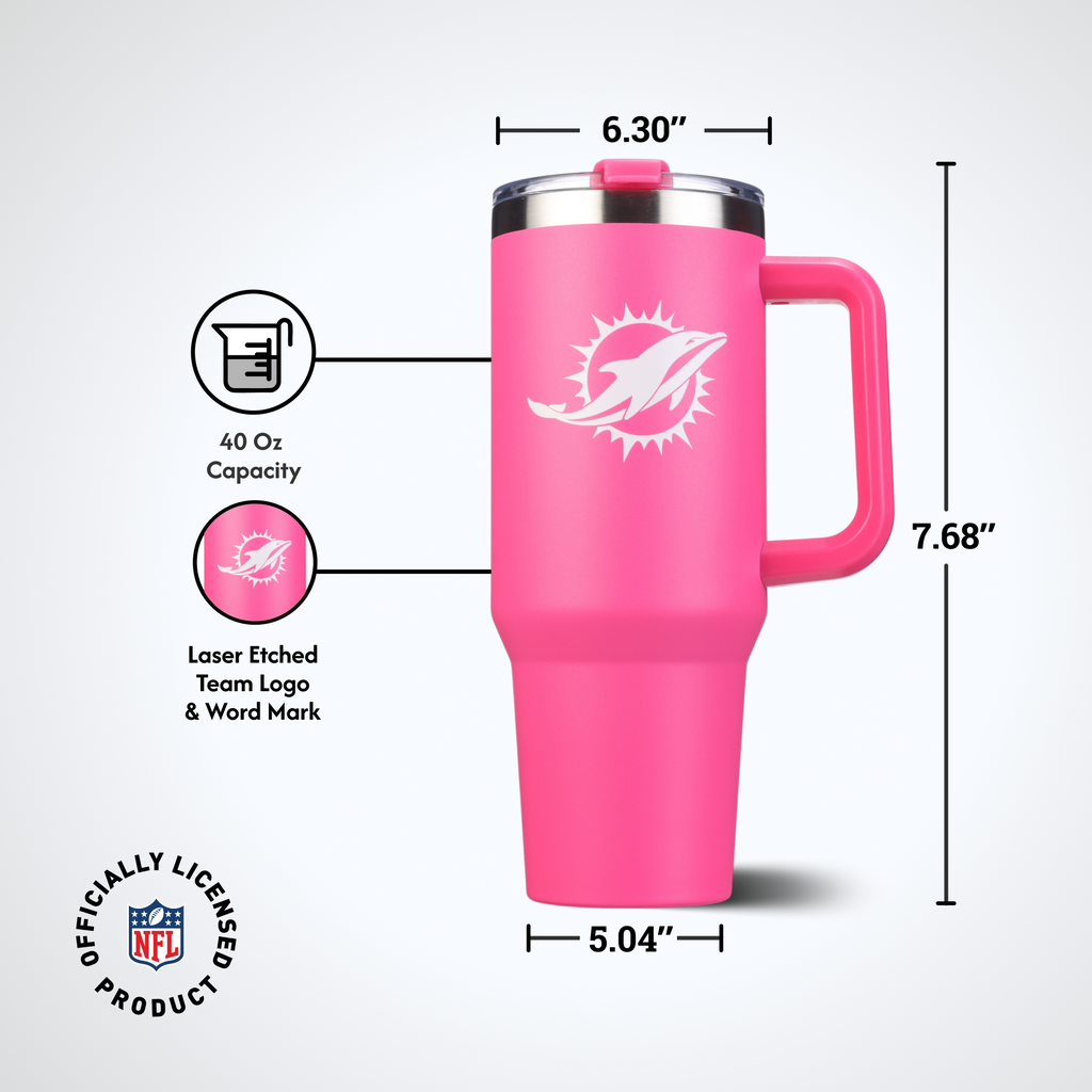 40oz Pink Game Day Tumbler I | Miami Dolphins