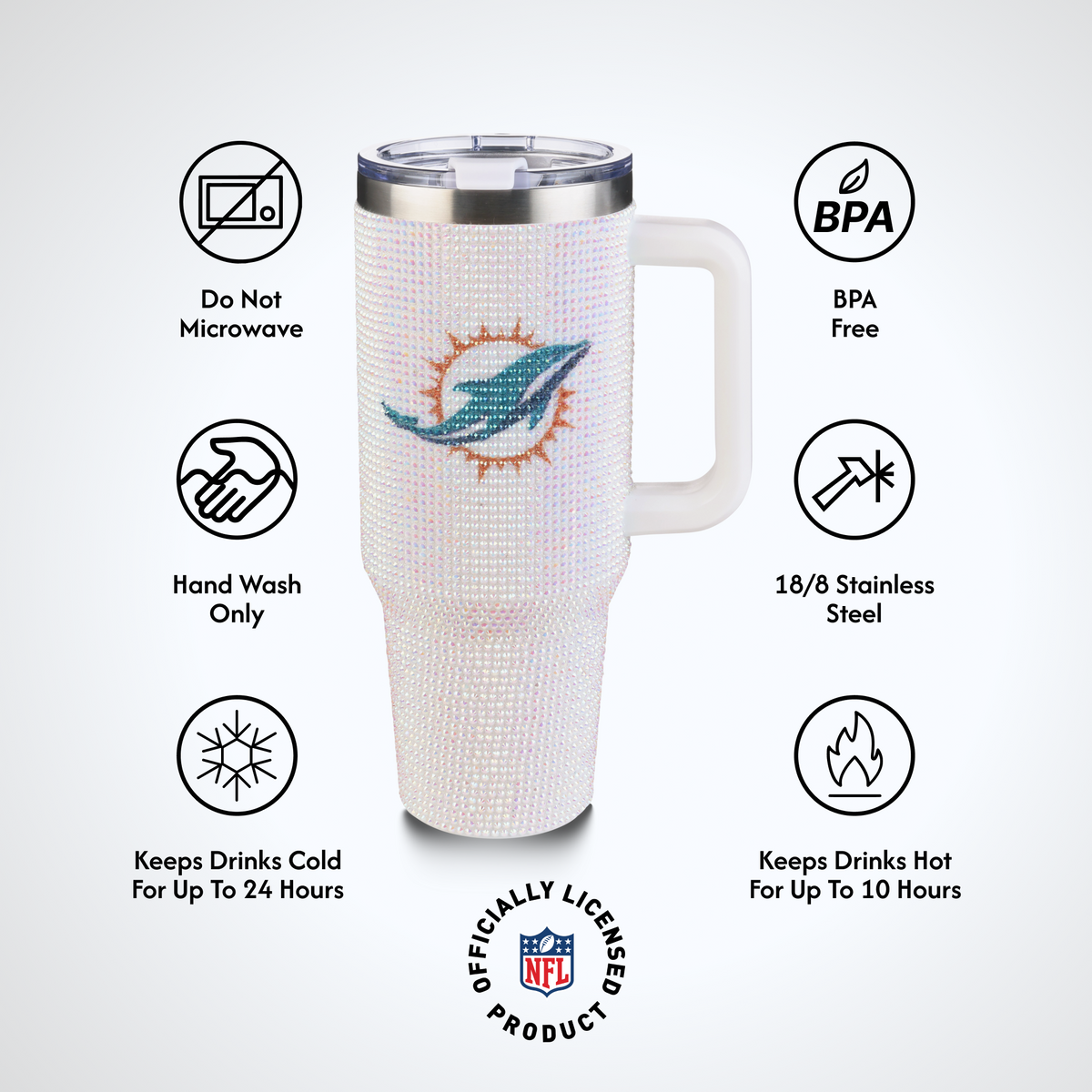 40oz Bling Collosal Tumbler | Miami Dolphins