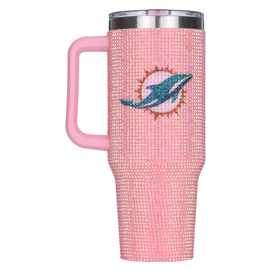 40oz Pink Bling Game Day Tumbler I | Miami Dolphins