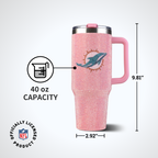 40oz Pink Bling Game Day Tumbler I | Miami Dolphins