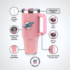 40oz Pink Bling Game Day Tumbler I | Miami Dolphins