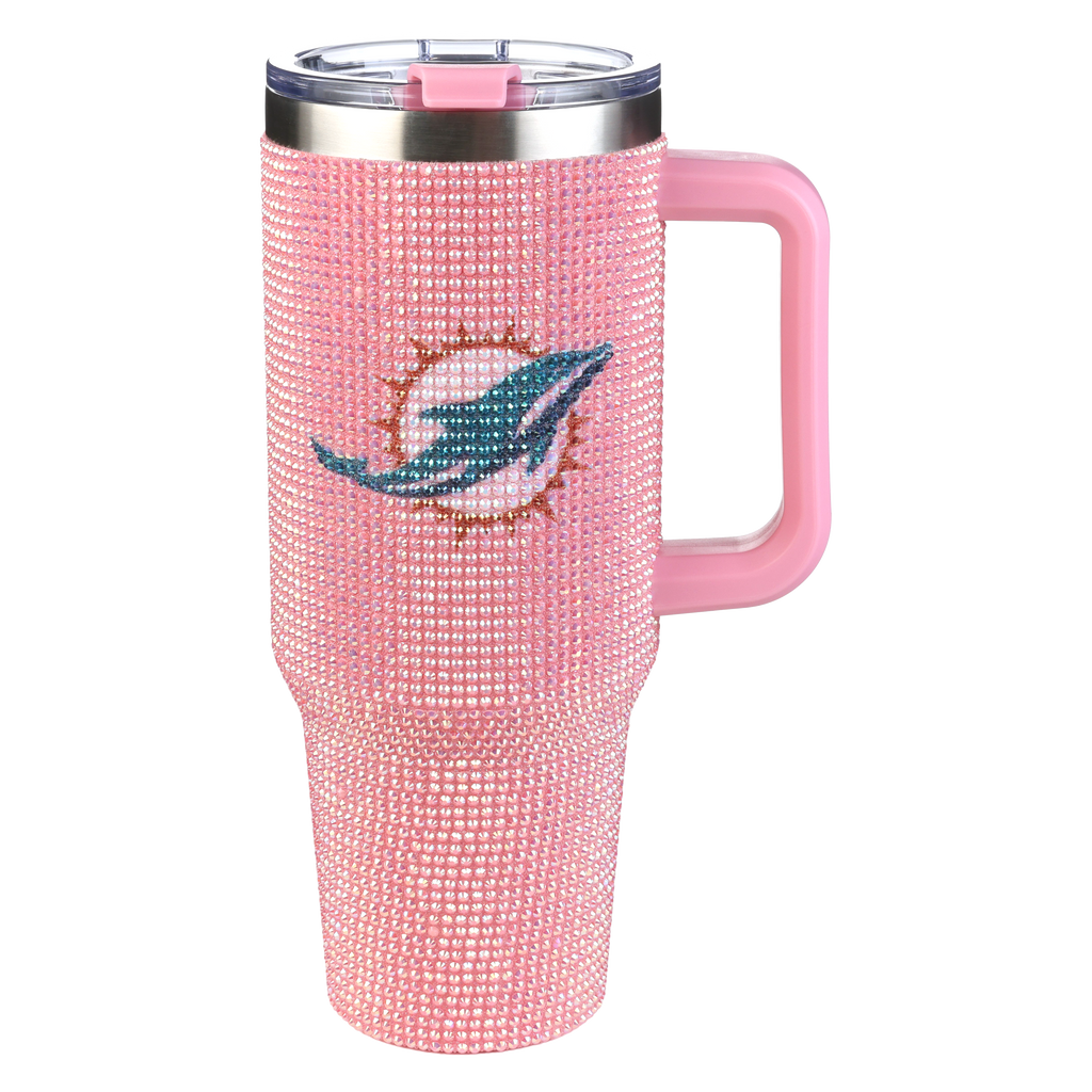 40oz Pink Bling Game Day Tumbler I | Miami Dolphins