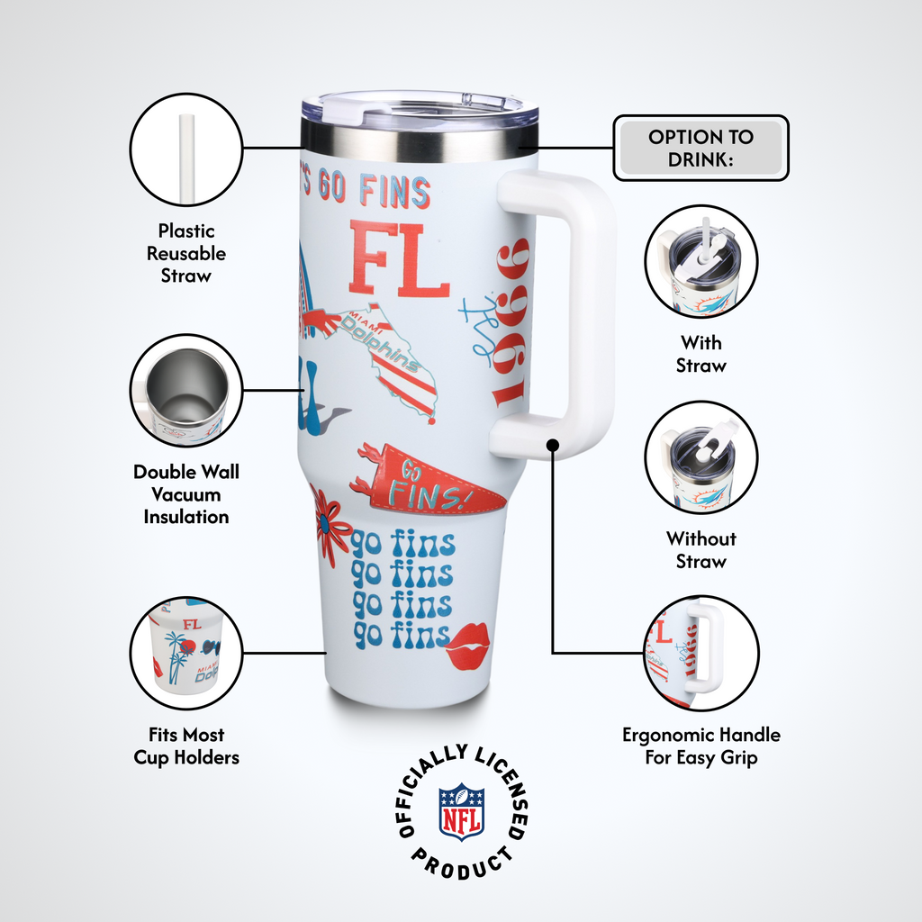 40oz Team Spirit Game Day Tumbler I | Miami Dolphins
