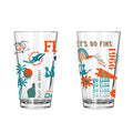 2pk 16oz Pint Glass, DP, Loco Design | Miami Dolphins