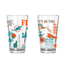2pk 16oz Pint Glass, DP, Loco Design | Miami Dolphins