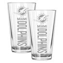 2pk 16oz Pint Glass Pinnacel Design | Miami Dolphins