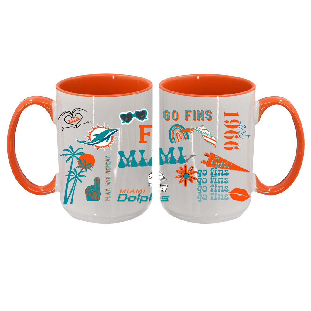 Loco Design 2 pack 15oz Mug | Miami Dolphins