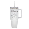 Dolphins 40oz Bow White Stainless Steel Colossal Tumbler 