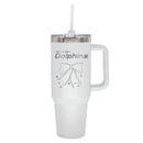  Dolphins 40oz Bow White Stainless Steel Colossal Tumbler 