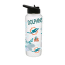 34oz Quencher Bottle, DP, Flowers Design | Miami Dolphins