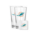 2 Pack Pint and Coasters Set | Miami Dolphins