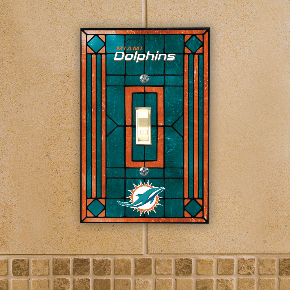 Art Glass Light Switch Cover | Miami Dolphins