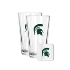 2 Pack Pint and Coasters set  | Michigan State University