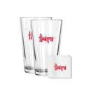 2 Pack Pint and Coasters set  | University Of Nebraska, Lincoln