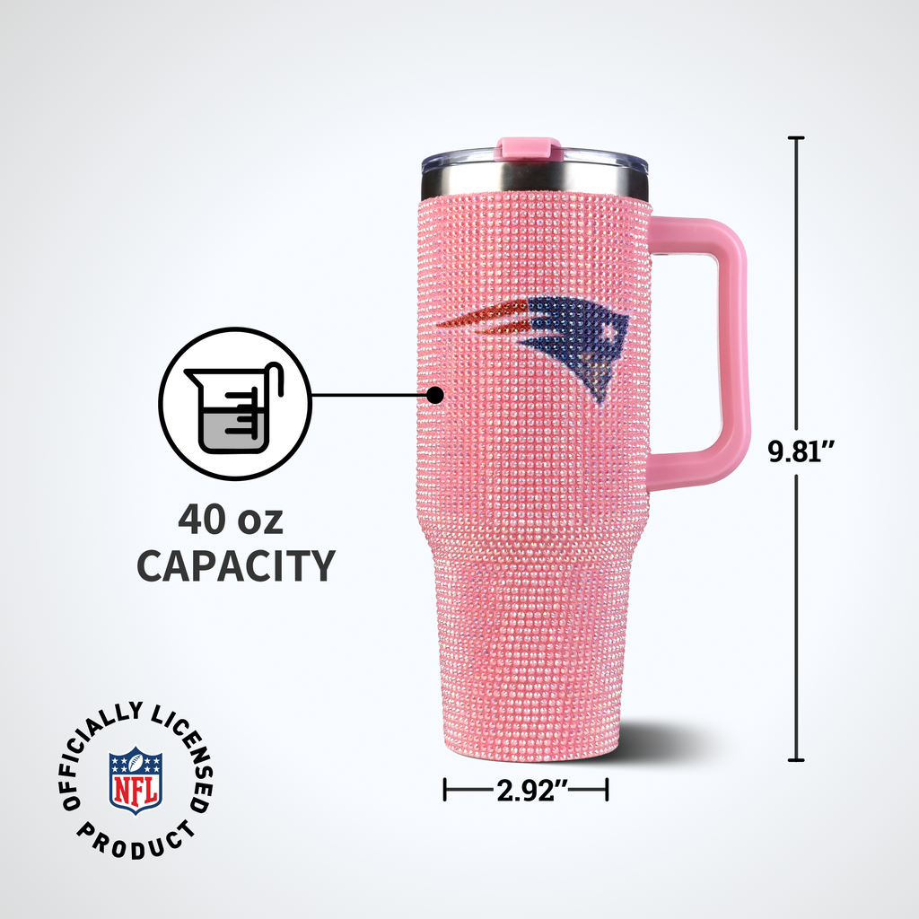 40oz Pink Bling Game Day Tumbler I | New England Patriots