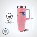 40oz Pink Bling Game Day Tumbler I | New England Patriots