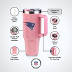 40oz Pink Bling Game Day Tumbler I | New England Patriots