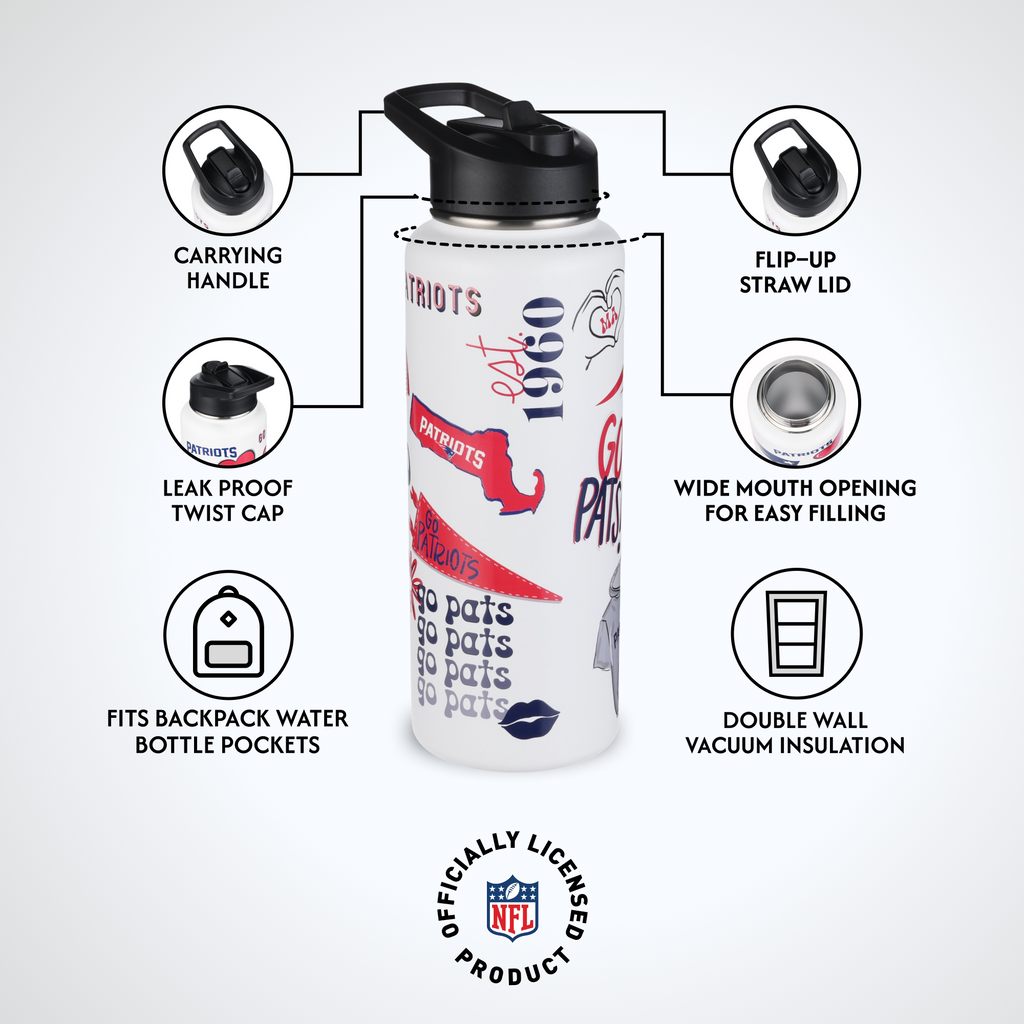 34oz Team Spirit Water Bottle I | New England Patriots