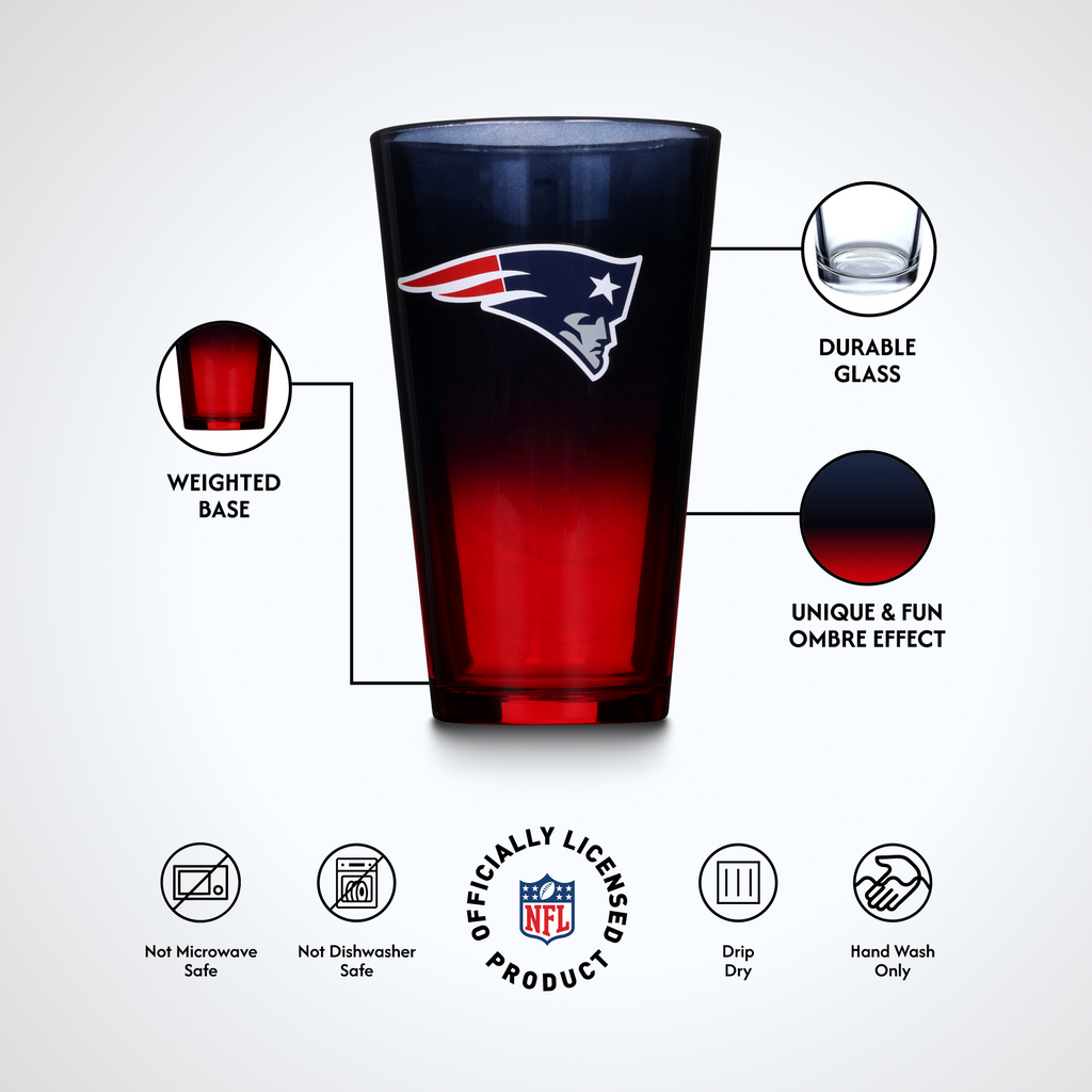 2-Pack Ombre Pint Glasses | New England Patriots