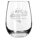 15oz Stemless Wine Glass, Etched, AFC Champion 60, 2026 Design| New England Patriots