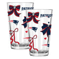  Patriots 2pk 16oz Bow Pint Glass 