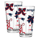  Patriots 2pk 16oz Bow Pint Glass 