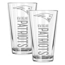2pk 16oz Pint Glass Pinnacel Design | New England Patriots