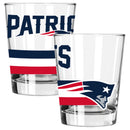 2pk 15oz Old Fashion Glass Big Stripes Design | New England Patriots