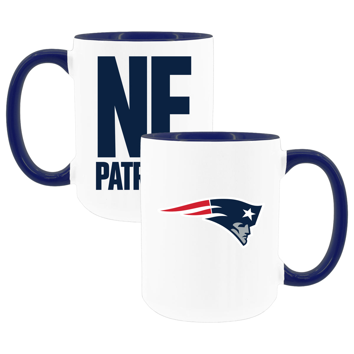 2pk 15oz White Mug Logo + Wordmark | New England Patriots