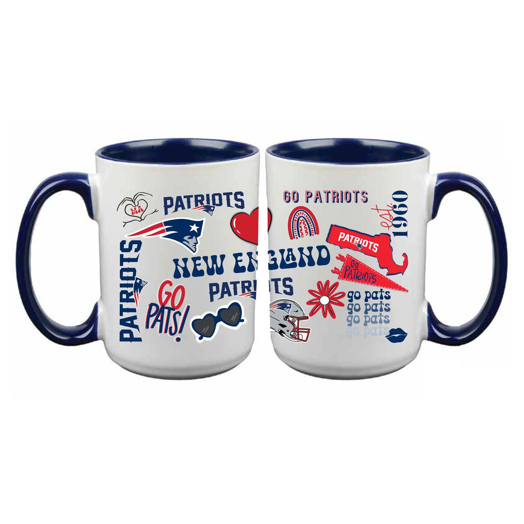 Loco Design 2 pack 15oz Mug | New England Patriots