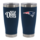 20oz Navy Stainless Steel Tumbler, Direct Print, Best Dad Ever Design, New England Patriots