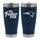 20oz Navy Stainless Steel Tumbler, Direct Print, Best Dad Ever Design, New England Patriots