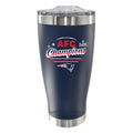20oz Navy Stainless Steel Tumbler, Direct Print, AFC Champion 60, 2026 Design| New England Patriots
