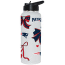  Patriots 34oz Bow White Quencher Water Bottle 