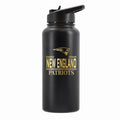 32 oz Stainless Steel Water Bottle with Gold Etched Classic Crew Team Design, New England Patriots