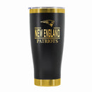 24 oz Stainless Steel Tumbler with Gold Accents & Etched Classic Crew Team Design, New England Patriots