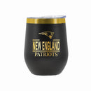 12 oz Stainless Steel Wine Tumbler with Gold Etched Classic Crew Team Design, New England Patriots