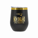 12 oz Stainless Steel Wine Tumbler with Gold Etched Classic Crew Team Design, New England Patriots
