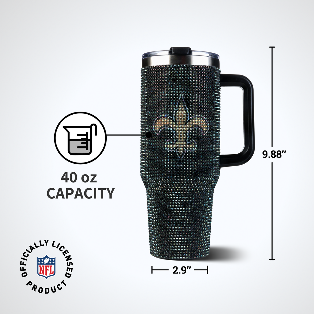40oz TC Bling Game Day Tumbler I | New Orleans Saints