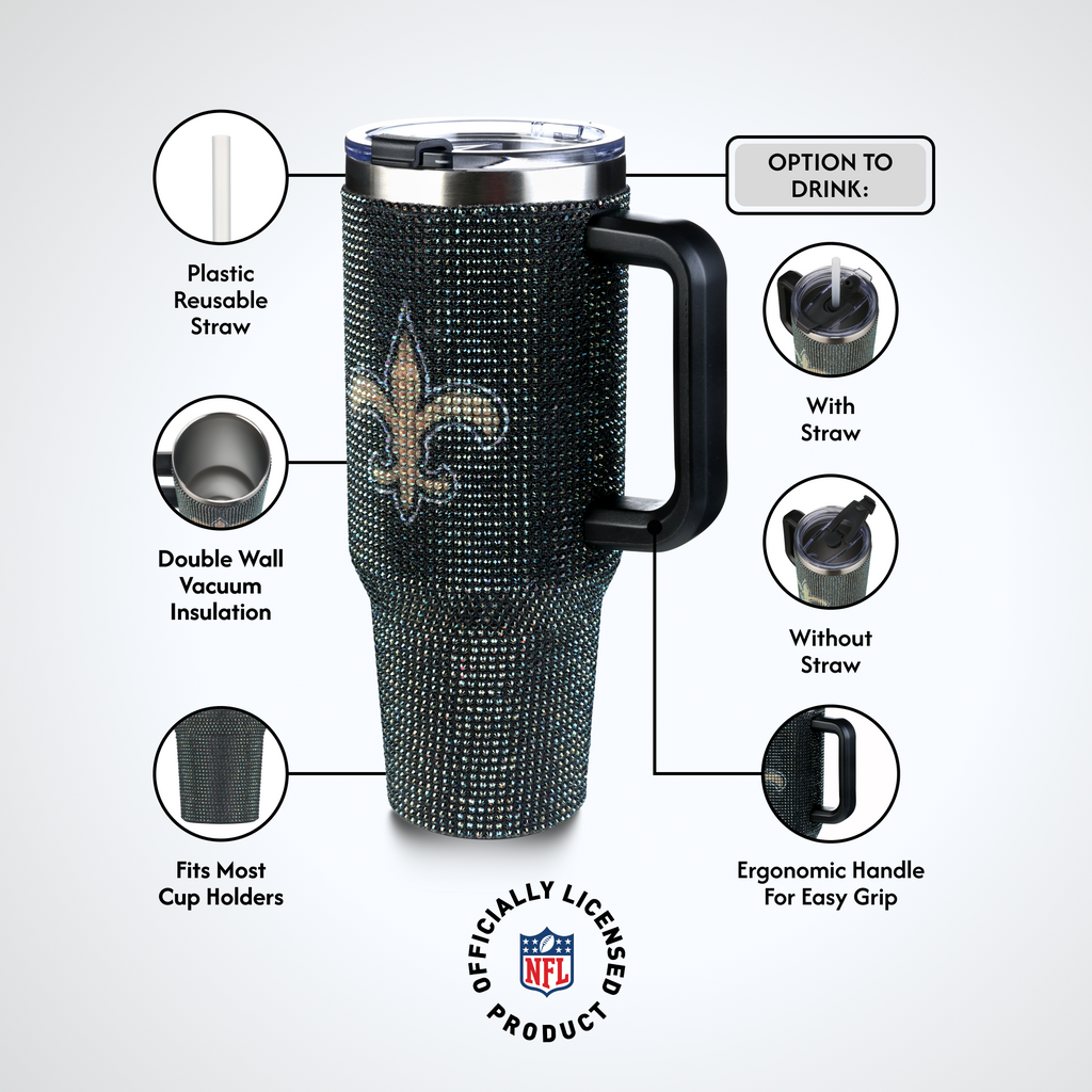 40oz TC Bling Game Day Tumbler I | New Orleans Saints