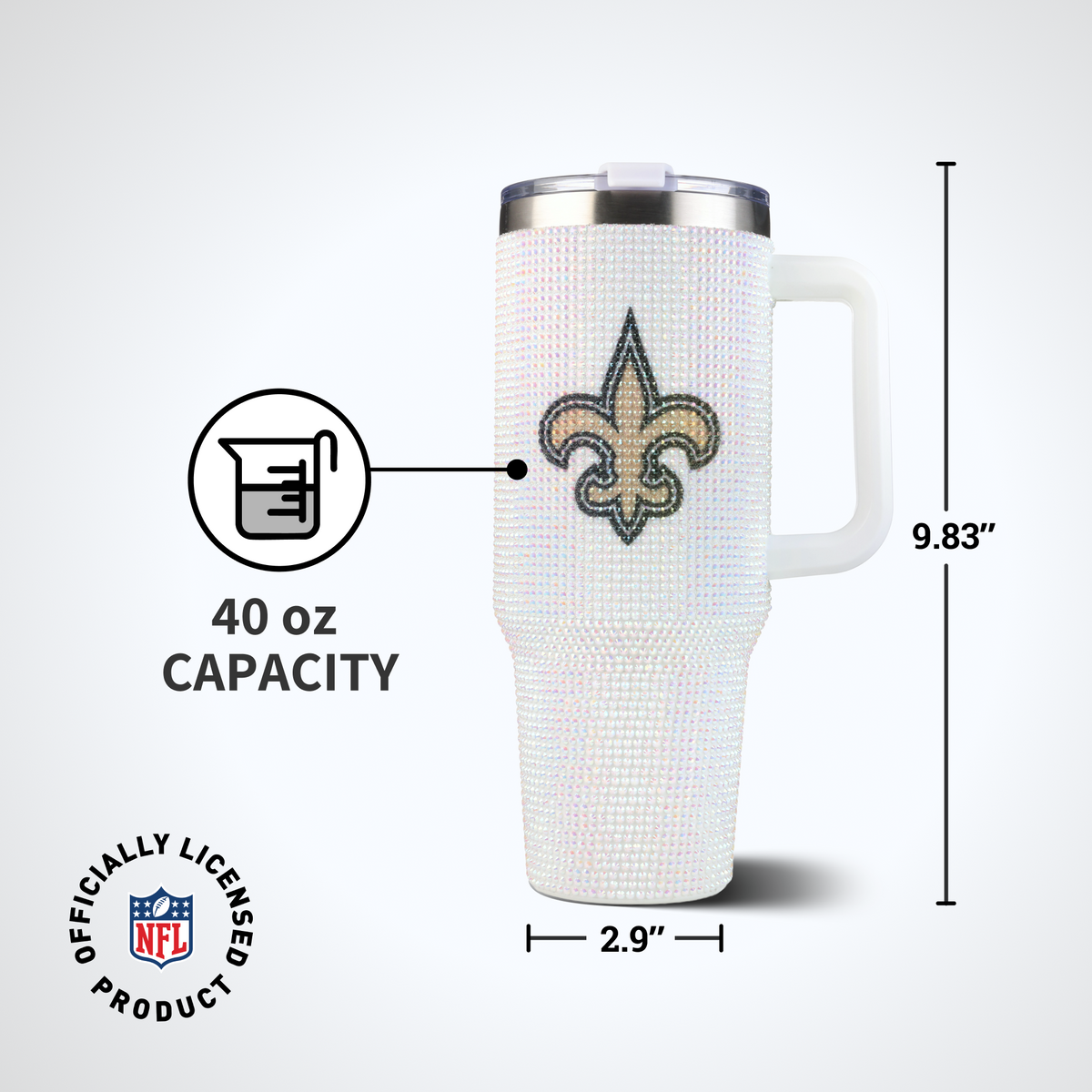40oz Bling Collosal Tumbler | New Orleans Saints