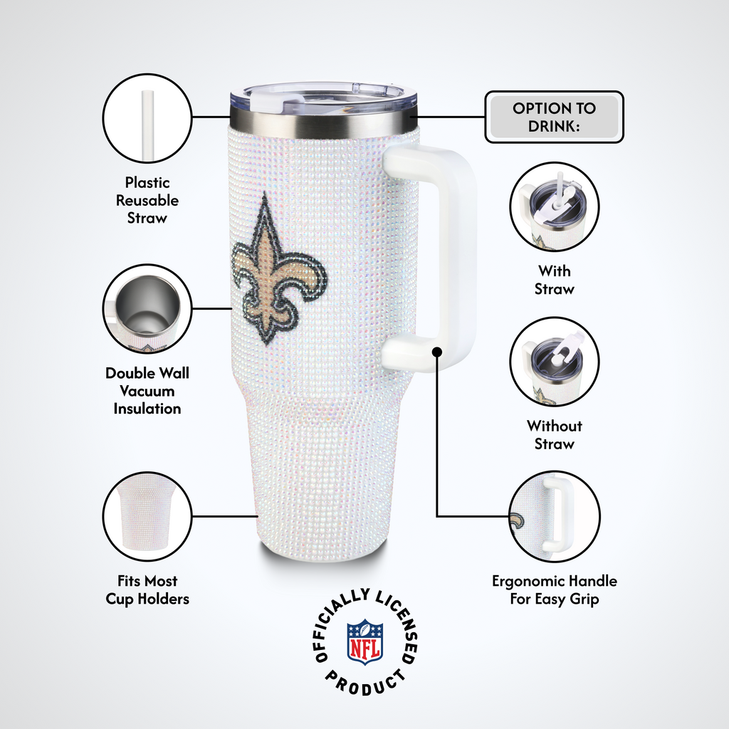 40oz Bling Collosal Tumbler | New Orleans Saints
